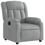 vidaXL Fauteuil inclinable électrique Gris clair Tissu