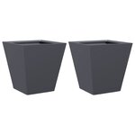 vidaXL Jardinières 2 Pièces anthracite 30x30x30 cm acier