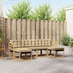 vidaXL Ensemble de canapés d'extérieur 6 Pièces Blanc et Beige