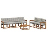 vidaXL Ensemble de canapés d'extérieur 8 pc Gris Naturel et Clair