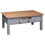 vidaXL Table basse Gris 100x60x45 cm Pin massif Assortiment Panama