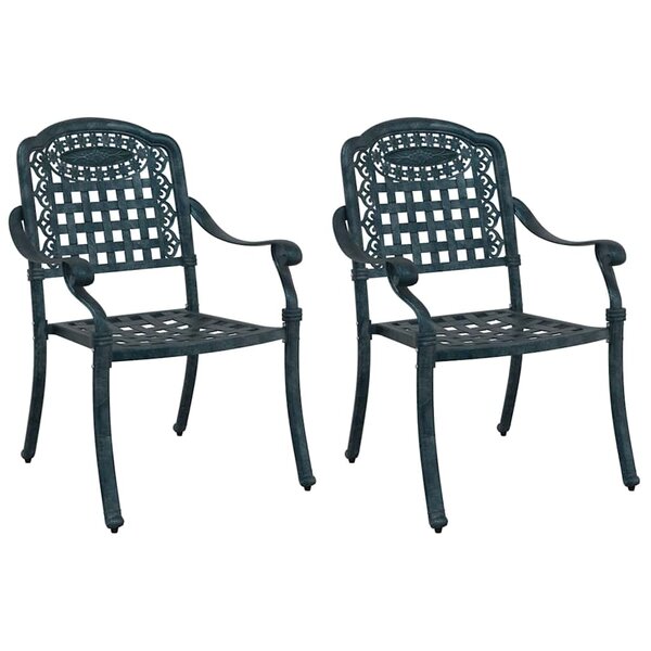 vidaXL Chaises de jardin 2 Pièces en aluminium vert