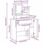 vidaXL Table de Toilette avec tiroir Chêne noir 86.5 x 35 x 136 cm