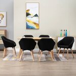 vidaXL Chaises à manger lot de 6 noir tissu