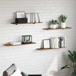 vidaXL Étagère à livres 4 Pièces Marron 80 x 20 x 1.5 cm