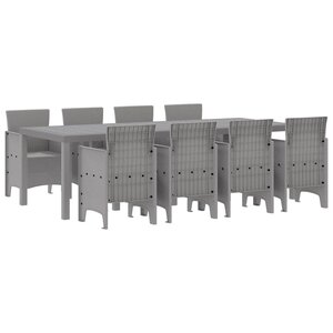 vidaXL Ensemble de salle à manger pour jardin 9 Pièces Blanc Rattan Polt