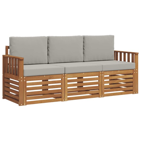vidaXL Ensembles de canapés avec coussin 3 Pièces Gris Naturel et Clair
