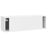 vidaXL Meuble TV mural 98 x 31 x 30 cm Blanc brillant