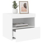 vidaXL Table de chevet avec lumières LED blanc 50x40x45 cm