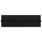 vidaXL Porte-manteau mural avec étagère Chêne noir 60 x 10.5 x 18 cm