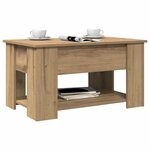 vidaXL Table basse chêne artisanal 79x49x41 cm bois d'ingénierie