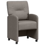 vidaXL Chaises de Salle à Manger avec Roues avec des roues 2 Pièces Taupe