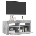 vidaXL Meuble TV avec lumières LED gris béton 90x35x40 cm
