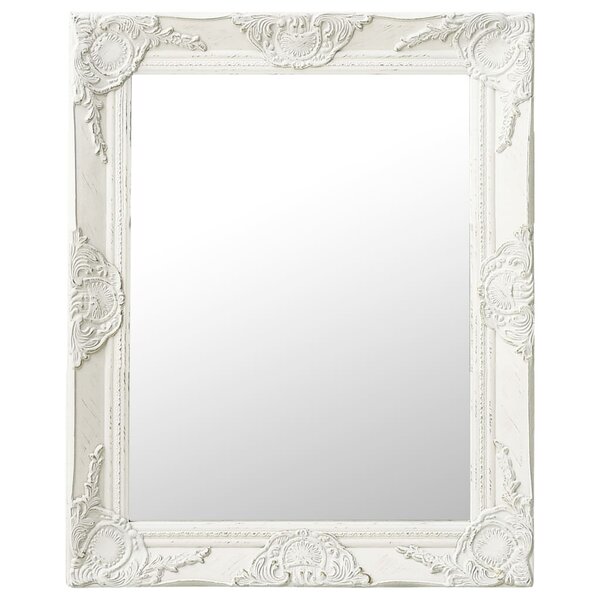 vidaXL Miroir mural style baroque 50x60 cm Blanc