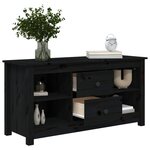 vidaXL Meuble TV Noir 103x36 5x52 cm Bois de pin massif