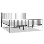 vidaXL Cadre de lit métal avec tête de lit/pied de lit noir 183x213 cm