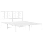 vidaXL Cadre de lit métal sans matelas et tête de lit blanc 140x190 cm