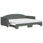 vidaXL Lit de jour avec gigogne et matelas gris foncé 90x200 cm tissu