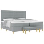 vidaXL Lit à ressorts avec matelas Gris clair 200 x 200 cm tissu