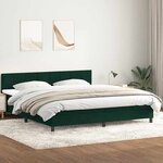 vidaXL Sommier à lattes de lit et matelas et LED vert foncé 180x210cm velours