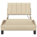 vidaXL Cadre de lit sans matelas crème 90x190 cm tissu
