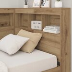 vidaXL Tête de lit de rangement avec étagère chêne artisanal 90 cm