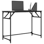 vidaXL Bureau noir 100x45x76 cm bois ingénierie acier enduit de poudre