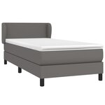 vidaXL Sommier à lattes de lit avec matelas Gris 100x200 cm Similicuir