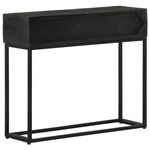vidaXL Table console noir 90x30x76 cm bois massif de manguier et fer