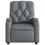 vidaXL Fauteuil inclinable Gris Similicuir