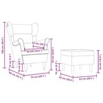 vidaXL Fauteuil avec repose-pied Crème Tissu