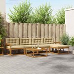 vidaXL Ensemble de canapés d'extérieur 6 Pièces Naturel et Beige
