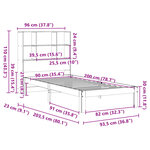 vidaXL Lit bibliothèque sans matelas blanc 90x200cm bois de pin massif