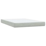 vidaXL Sommier à lattes de lit et matelas et LED gris clair 160x210cm velours