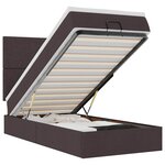 vidaXL Lit ottoman avec matelas et LED marron foncé 90x200 cm tissu