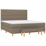 vidaXL Sommier à lattes de lit avec matelas Taupe 160x200 cm Tissu