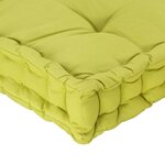 vidaXL Coussin de plancher de palette Coton 120x40x7 cm Vert