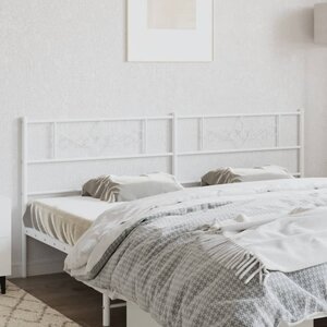 vidaXL Tête de lit de remplacement métal blanc 193 cm