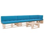 vidaXL Salon de jardin palette 4Pièces avec coussins Bois de pin imprégné