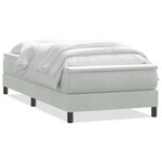 vidaXL Sommier à lattes de lit et matelas gris clair 90x220 cm velours