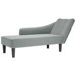 vidaXL Fauteuil long avec accoudoir droit gris clair tissu
