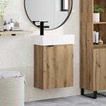 vidaXL Meuble de salle de bain avec robinet Chêne artisanal