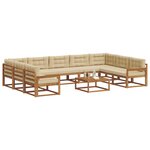 vidaXL Ensemble de canapés d'extérieur 10 Pièces Naturel et Beige