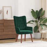 vidaXL fauteuil Vert foncé 63 x 67 x 94 cm Velours