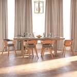 vidaXL Chaise de salle à manger 6 Pièces gris clair bois courbé et tissu