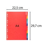 Intercalaires Carte Lustrée 225g Avec Onglets Renforcés - 12 Positions - A4 - Couleurs Assorties - X 15 - Exacompta