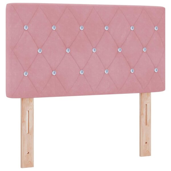 vidaXL Tête de Lit en Velours Argyle Manuel Rose 80 cm Velours
