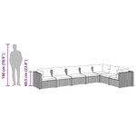 vidaXL Salon de jardin 7 Pièces avec coussins Résine tressée Marron