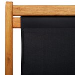 vidaXL Chaise pliable de plage bois d'eucalyptus et tissu noir