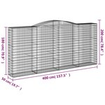 vidaXL Paniers à gabions arqués 4 Pièces 400x50x180/200 cm Fer galvanisé